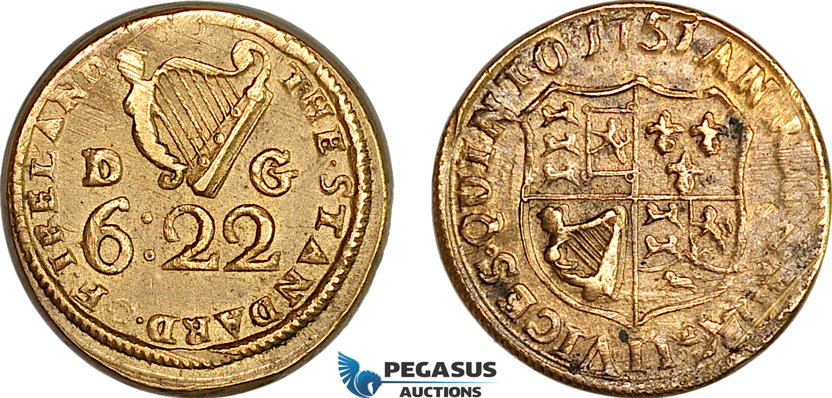 AJ179, Ireland & Portugal, George II, 1751 Monetary Weight for 1 Moidore (6D 22G), (10.75g), EF