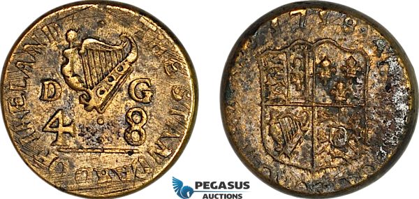 AJ183, Ireland & Portugal, George I, 1719 Monetary Weight for Pistole (4D 8G), Cf. W2698, (6.63g), VF-EF