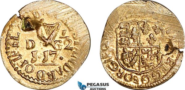 AJ184, Ireland & Portugal, Monetary Weight for ¼ Moidore (1D 17 1/2G), Cf. 2706A, (2.69g), EF-UNC