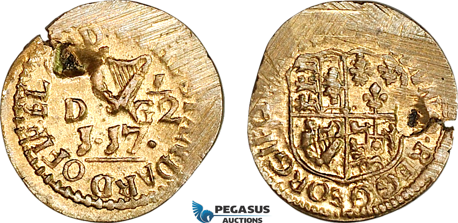 AJ184, Ireland & Portugal, Monetary Weight for ¼ Moidore (1D 17 1/2G), Cf. 2706A, (2.69g), EF-UNC