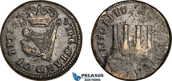 AJ185, Ireland & Spain, Charles II, Monetary weight for 2 Reales (4D), Cf. 2574, (6.19g), VF