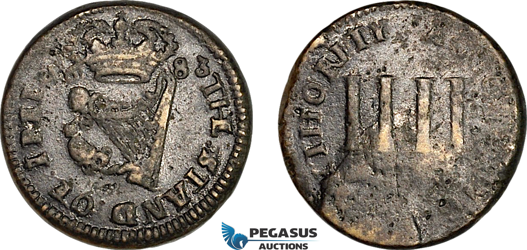AJ185, Ireland & Spain, Charles II, Monetary weight for 2 Reales (4D), Cf. 2574, (6.19g), VF