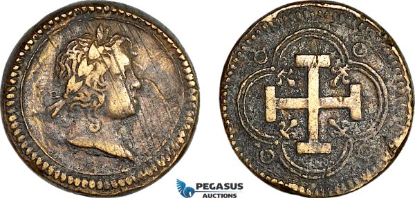 AJ187, France & Portugal, Louis XIV, Monetary Weight for Double Louis D’or, (13.15g), VF
