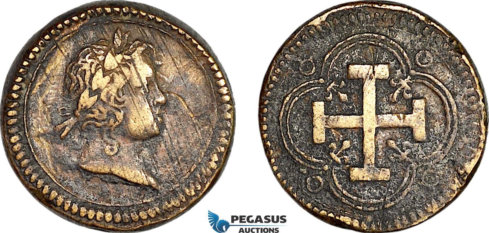 AJ187, France & Portugal, Louis XIV, Monetary Weight for Double Louis D’or, (13.15g), VF