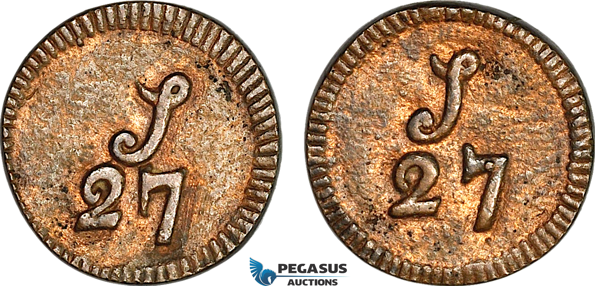 AJ192, Portugal & Brazil, Monetary Weight for 1 Moidore (4000 Reis), 27 Shillings, Cf. 1671c?, (10.72g), EF