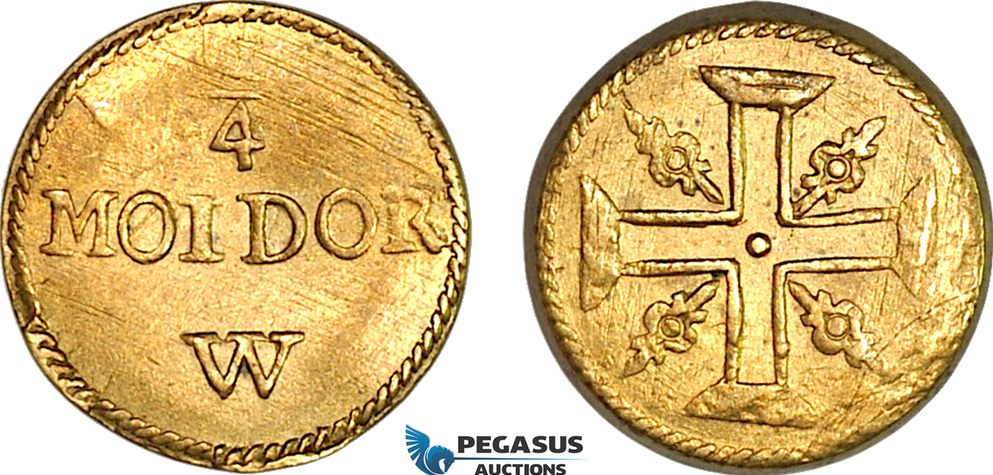 AJ197, Portugal & Brazil, Monetary Weight for 1/4 Moidor (1000 Reis), Cf. 1440, (2.65g), UNC