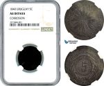 AK082, Uruguay, 5 Centesimos 1840, Montevideo Mint, NGC AU Det. Extremely Rare!