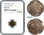 AK111, Serbia, M. Obrenovic III, 1 Para 1868, TSHE In Serbia, NGC MS63BN
