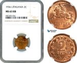 AK163, Lithuania, 2 Centai 1936, Kaunas Mint, NGC MS63RB