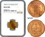 AK231, Danish West Indies, Frederik VII, 1 Cent 1859, NGC MS63BN