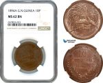AK239, German New Guinea, 10 Pfennig 1894 A, Berlin Mint, NGC MS62BN