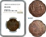 AK244, British North Borneo, 1 Cent 1887 H, Heaton Mint, NGC MS63BN
