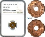 AK248, Hong Kong, Victoria, 1 Mil 1863, NGC MS63RB