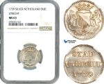 AK256, Netherlands, Utrecht, 1 Duit 1739, Silver, NGC MS63