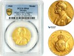 AK310, Sweden, Alfred Nobel, 1960 Gold Medal, Science Prize, Nobel Committee, PCGS SP64