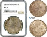 AK338, Mexico, Charles IV, 8 Reales 1806 MO TH, Mexico Mint, Silver, NGC AU58