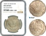 AK339, Mexico, 8 Reales 1845 PI AM, Potosi Mint, Silver, NGC UNC Details