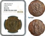 AK350, Belgium, Leopold II, 5 Francs 1880 Copper Medallic Issue, 50 Years of Belgian Independence, NGC MS61BN