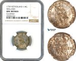 AK360, Netherlands, Holland, 1/4 Gulden 1759, Silver, NGC UNC Details