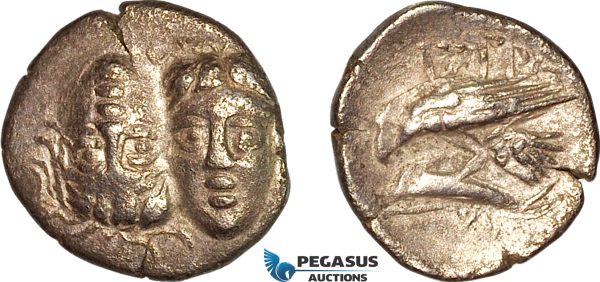 AK375, Greece, Moesia, Istros, AR Drachm (4.20g) Eagle & Dolphin, VF