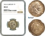 AK468, Great Britain, George III, 1 Shilling 1816, London Mint, Silver, NGC MS63