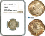 AK476, Great Britain, Victoria, 1 Shilling 1900, London Mint, Silver, NGC MS64