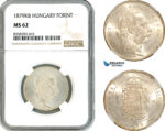 AK478, Hungary, Franz Joseph, 1 Forint 1879 KB, Kremnitz Mint, Silver, NGC MS62