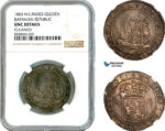 AK485, Netherlands East Indies, Batavian Republic 1 Gulden 1802, Silver, NGC UNC Details