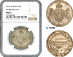 AK487, Norway, Haakon VII, 2 Kroner 1906 "Independence", Kongsberg Mint, Silver, NGC MS65