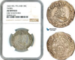 AK547, Poland, Thorn, Johann Casimir, 18 Groszy 1662 HDL, Silver, NGC AU Details