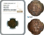 AK569, Hungary, Francis II Rakoczi, Rebellion 1 Poltura 1705 KB, Kremnitz Mint, NGC MS63BN