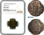 AK570, Hungary, Francis II Rakoczi, Rebellion 1 Poltura 1706 CM, Kaschau Mint, NGC MS62BN