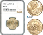 AK739, East Africa, George V, 1 Shilling 1925, London Mint, Silver, NGC MS64