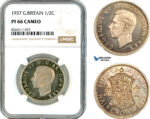 AK781, Great Britain, George VI, 1/2 Crown 1937, London Mint, Silver, NGC PF66 Cameo