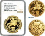 AK917, Netherlands, "Ducaton Restrike" Medal (2 oz) 2023 R, Houten Mint, Gold, KM# --, Mintage: 20 pcs, NGC PF69 Ultra Cameo