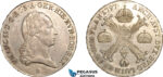 AK943, Austrian Netherlands, Franz II, Kronentaler 1797 B, Kremnitz Mint, Silver, Cleaned AU