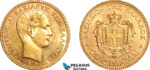 AK955, Greece, George I, 20 Drachmai 1876 A, Paris Mint, Gold, Cleaned, AU