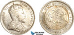 AK959, Hong Kong, Edward VII, 20 Cents 1904, London Mint, Silver, Cleaned, XF-AU