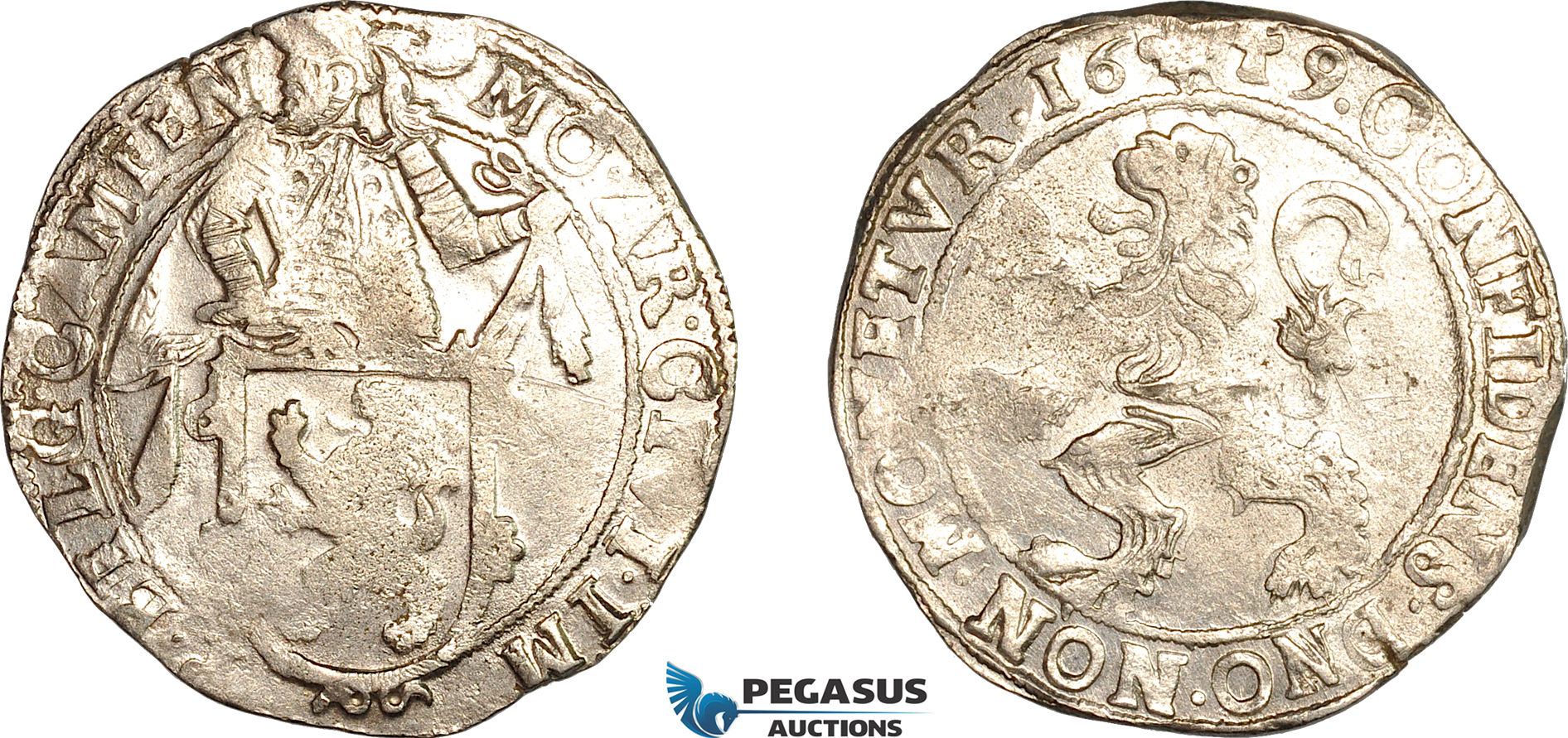 AK961, Netherlands, Holland, Lion Daalder (Taler) 1649, Silver, Scratched, AU