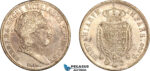 AK982, Italy, Sicily, Ferdinand I, 120 Grana 1818, Naples Mint, Silver, Cleaned, XF