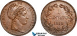 AK986, Venezuela, 1 Centavo 1852, Heaton Mint, Lightly cleaned, AU