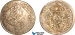 AK993, Hungary, Karl VI, 1/4 Taler 1730 NB, Nagybanya Mint, Silver, XF