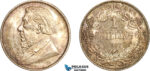 AL007, South Africa (ZAR) 1 Shilling 1897, Pretoria Mint, Silver, Cleaned, UNC
