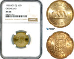 AL046, Greenland, Christian X of Denmark, 50 Øre 1926 HCN GJ, Copenhagen Mint, NGC MS66