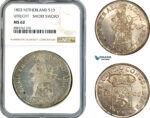 AL052, Netherlands, Utrecht, Daalder 1803, Silver, Short Sword, NGC MS62
