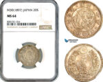 AL091, Japan, Meiji, 20 Sen M30 (1897), Silver, NGC MS64