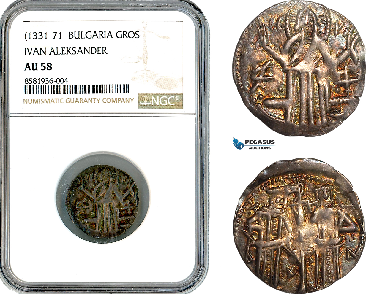AL115, Bulgaria, Ivan Alexander, Gros ND (1331-71) Silver, NGC AU58