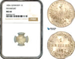 AL146, Germany, Frankfurt, 1 Kreuzer 1856, Billon, NGC MS66