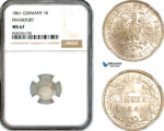 AL147, Germany, Frankfurt, 1 Kreuzer 1861, Billon, NGC MS67, Top Pop & Single Finest Graded!
