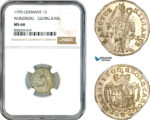 AL152, Germany, Wurzburg, Georg Karl, 1 Schilling 1795, Silver, NGC MS66, Top Pop & Single finest graded!